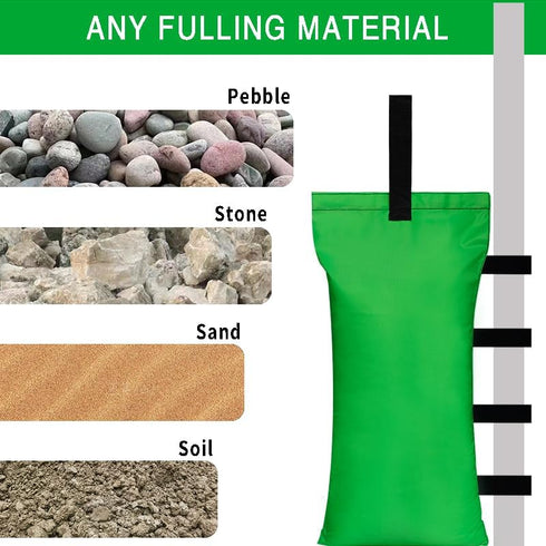 Tent Weights Set of 4 Sand Bags for Canopy Legs Outdoor Instant Sun Shelter Patio 112LBS Large Heavy Duty (Green)...