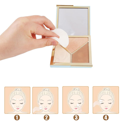 50 Pieces White Round Makeup Sponge Facial Powder Puff Cosmetic Sponge Round Foam Pad Beauty Makeup Eye Face Foundation Powder Blender for All Ski...