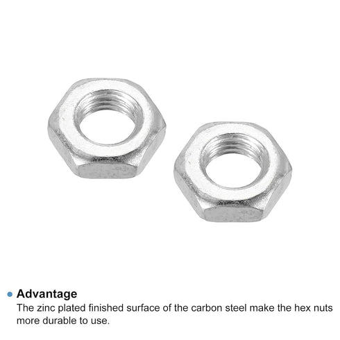 PATIKIL M7 x 1.0 Steel Hex Nuts, 30 Pack Metric Thread Zinc Plated Finished Hardware Nuts Screw Bolt Fasteners 4mm Height...