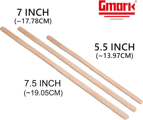 Gmark 5.5" Wood Coffee Stirrers (length 140mm, width 6mm, thick 1.3mm) 1000 ct - Natural Birch Wood Coffee Beverage Stirrers, Round End GM1014...