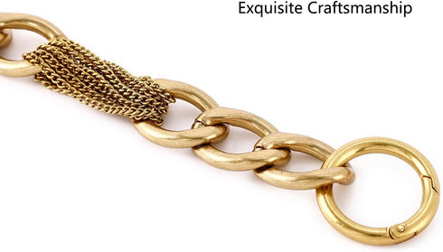 Classy Metal Tassels Bag Chains Purse Handles Shoulder Strap Replacement Charms Accessories (Antique Gold Big 17'')...