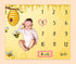 Baby Age Milestone Blanket, Bee Honeycomb Blanket for Nursery, Baby 1-12 Months Growth Chart, includes 4 Frame and 1 Headband 47"x40" BTQQPH33...