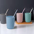 Topsky 4-Pack Bathroom Tumbler - Plastic Toothbrush Cup - Reusable Drinkware - Mouthwash Cup...