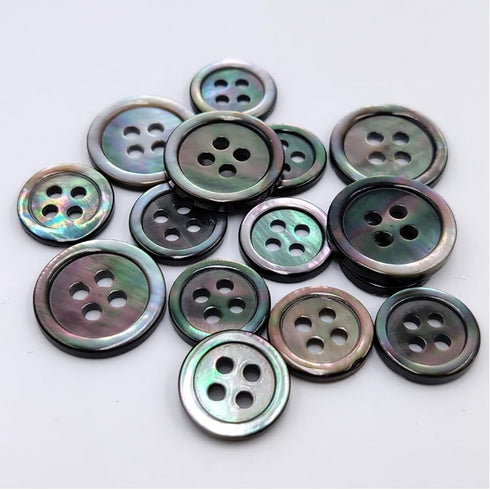 14 Pieces Natural Real Black Mother of Pearl Buttons for Men Blazer, 20mm 15mm Genuine Black MOP Buttons for Men Women's Jacket Coat Uniforms Suit...