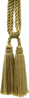 Traditional Cotton Double Tassel Curtain Tassel Tieback, Tassel Length 5 1/2" (14cm), 27" Spread (68.5cm) (Style# TBC0552) Golden Beige #E16C (Dar...