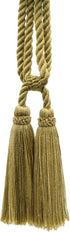Traditional Cotton Double Tassel Curtain Tassel Tieback, Tassel Length 5 1/2" (14cm), 27" Spread (68.5cm) (Style# TBC0552) Golden Beige #E16C (Dar...