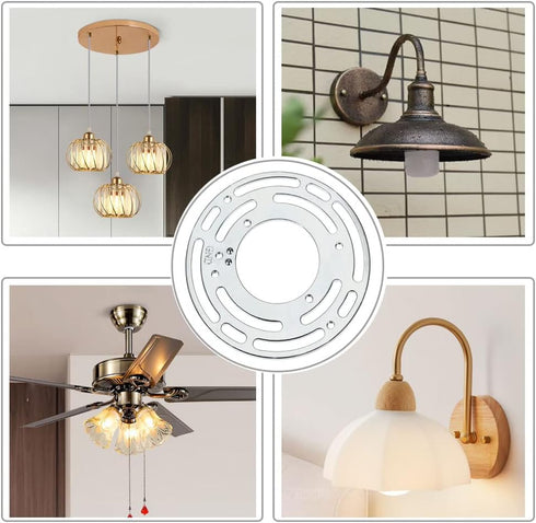4Inches universal light fixture mounting bracket, 8 Sets 4" Circle Mounting Bracket for Mount Wall Light, Chandelier...