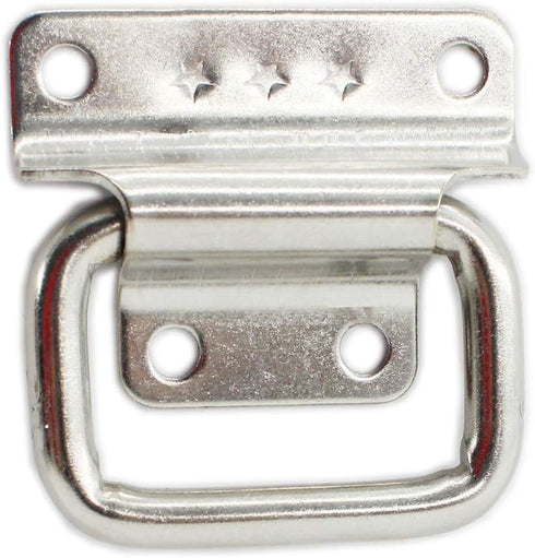 4 Pack Stainless Steel Wardrobe Handle, Foldable Boat Hatch Latch Cabinet Lifting Ring Pull Handle,Cabinet Pull Handle Accessories,Toolbox Door Ch...
