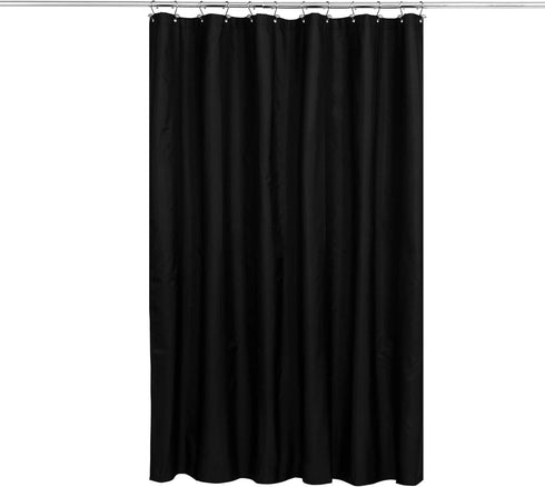 N&Y HOME Fabric Shower Curtain or Liner with Weighted Magnets - Hotel Quality Opaque Black Shower Curtain for Bathroom, Machine Washable, Water Re...