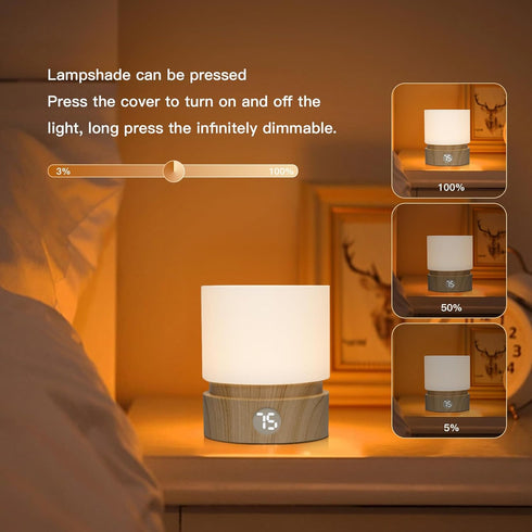 Small Table Lamp, Portable Dimmable Night Light with Timer for Kids,3000k Warm Led Light, Small Bedside Lamps for Bedroom Living Room Housewarming...