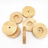 2 Pack Table Lamp Base Only 4.7'' Round Solid Wooden Stand Holder Foot for Desk Lighting Night LED Light Spotlight Wood Art Display Base DIY Craft...