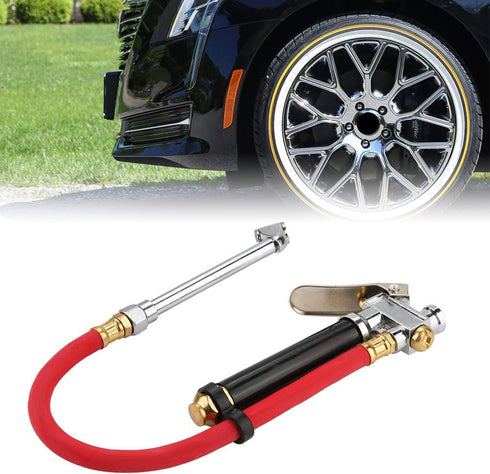 Professional Air Compressor Hose Tool Kit, Handheld Car Air Tire Pressure Filler Fill Inflator Gauge Dual Chuck...