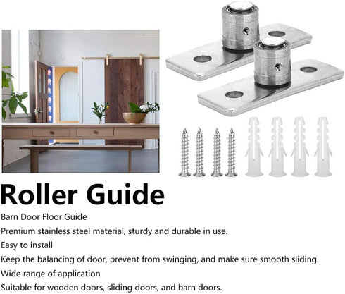 2 Pcs Roller, High Hardness Stainless Steel Barn Door Roller Floor Sliding Door Barn Door Hardware Accessories...