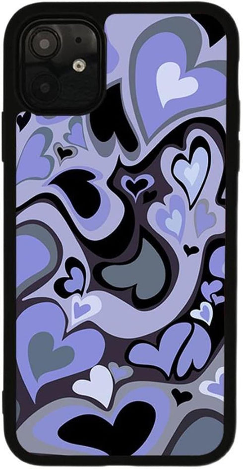 Cute Phone Cases Purple Love Heart Cute Phone Case Slim Soft Protective Phone Case Compatible with iPhone 11...