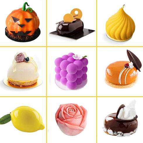 15-Cavity Sphere Design Silicone Mold,Baking Mold for Mousse Cake, Fondant Mold Silicone Mold for Baking Cakes, French Dessert Mold for Pastry Cho...