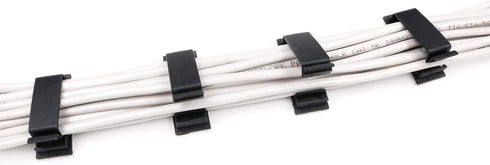 Cable Clips 3M Adhesive, Multipurpose Wire Clamps for Cable Management and Cable Runs - 50 Pack Black Bundled with 10 Reusable Cable Ties...