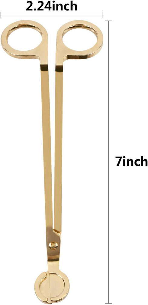 Candle Wick Trimmer, Polished Stainless Steel Wick Clipper Cutter, Reaches Deep Into Candles to Cut Spent Wicks, Gold...