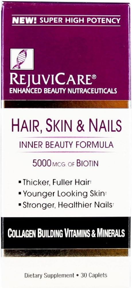 Rejuvicare Hair, Skin & Nails Beauty Formula with Biotin, Collagen Building Vitamins and Minerals, 30 servings...