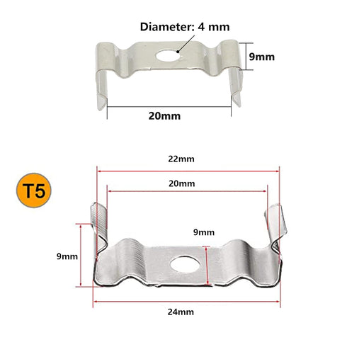 SinLoon T5 LED Light Bulbs 20 Clips Holder Bracketr for Lamp Socket Shop Light Fixture, Led Ceiling Lamp(Small 20pcs)...