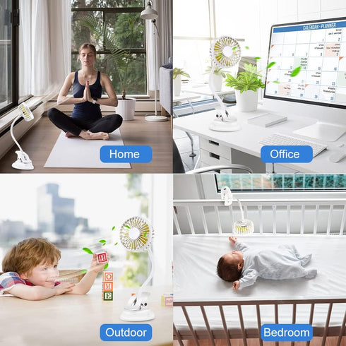 Clip on Fan Small Mini Fan, Portable Usb Battery Operated Fan, Rechargeable Baby Stroller Fan, Quiet Personal Desk Fan 3 Speeds Flexible Neck Grea...