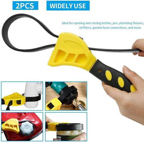 Gator parts Universal Rubber Strap Wrench Set,Jar Opener Pipe Multifunctional Wrench Tools for Mechanics Plumbers,Rubber Strap Adjustable Wrenches...
