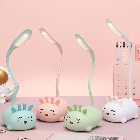 Cute Deer Lamp USB Rechargeable Reading Light,LED Desk Lamp for Kids, Portable LED Table Light, Flexible Gooseneck Eye-Care Cartoons Small Desk La...