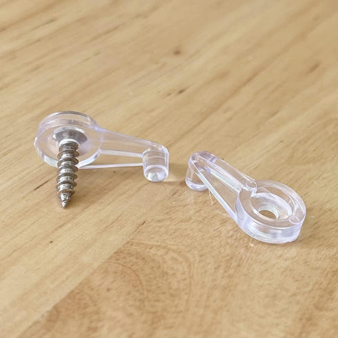 50 Piece Clear Glass Retainer Clips, 4mm Offset, Screen Clips with Screws, Cabinet Door Glass Retainer Clips, Glass Fasteners...