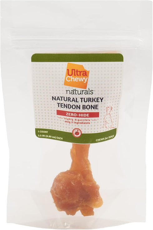 Ultra Chewy Turkey Tendon Knotted Bones for Dogs - Premium All-Natural, Hypoallergenic, Long-Lasting Dog Chew Treat, Easy to Digest, Ingredient So...
