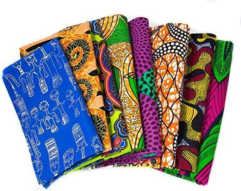 6 RANDOM Fat quarter bundle/African fabric/ 6 Quarter pieces WB240...