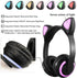 Wireless Bluetooth Cat Ear Headphones with Mic 7 Colors LED Light Flashing Glowing On-Ear Stereo Headset Compatible with Smartphones PC Tablet...