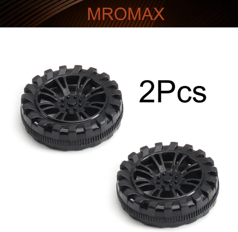 MroMax 30x8mm RC Cars Wheels, 2Packs Black Toys Wheels, 2mm Dia Shaft Plastic Model Wheels for DIY Toy, RC Car, Truck, Boat and Helicopter Model P...