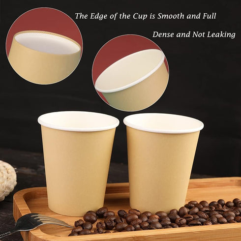 25 Pack 8 oz Disposable Paper Cups, Disposable Coffee Cups, Hot/Cold Beverage Drinking Cup for Offices, Home Kitchens, Coffee Shops?Khaki?...