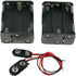 E-outstanding AA Battery Holder 2Set 6x1.5V AA Black Thicken Battery Holder Case Box with I Type Wired Battery Clip Standard Snap Connector...