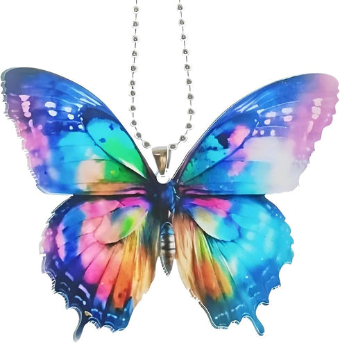 Butterfly Car Hanging Ornament, Tianhoudeger Butterfly Car Accessories Pendant for Rear View Mirror, Hanging Charm Home Decoration Keepsake Christ...