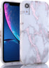 BAISRKE Marble Case for iPhone XR, Shiny Rose Gold Design Bumper Matte TPU Soft Rubber Silicone Cover Phone Case for iPhone XR 6.1 inch (2018) - W...