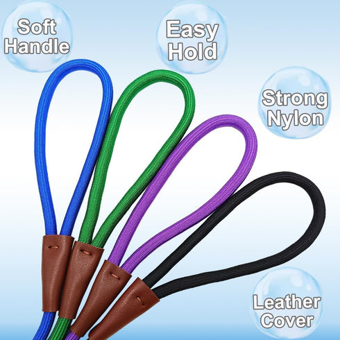 6FT/8FT/10FT Rope Dog Leash, 1/2” Strong Nylon Dog Leash with Leather Tailor Connection, Great for Medium and Large Dogs (1/2" x 6ft, purple)...