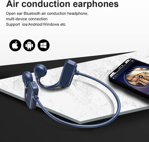 Open Ear Air Conduction Bluetooth Headphone,V5.2 onfiguration Built-in Microphone Wireless Conduction Headphones,with Up to 8 Hours Playtime for S...