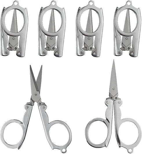 12Pcs Small Folding Scissors Portable Travel Scissors Stainless Steel Cutter Mini Scissors Set for Home Office and Travel Trip Scissors...