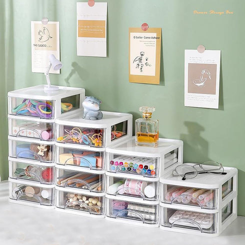 Desktop Drawer Organizer Office Supplies Organization and Storage Bin Unit, Plastic Desktop Drawer Storage Container for Stationery Art Craft Make...