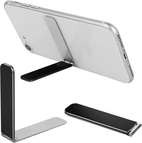 Giantree Ultra Thin Cell Phone Holder, Adjustable Mini Alloy Phone Kickstand Portable Phone Stand Foldable Phone Stand for Mobile Phone Tablet (Bl...