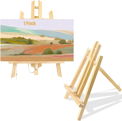 11.8" Wood Easels, Small Tabletop Display Stand, Tripod, Painting Party Easel, Kids Student Tabletop Easels for Painting, Portable Canvas Photo Pi...