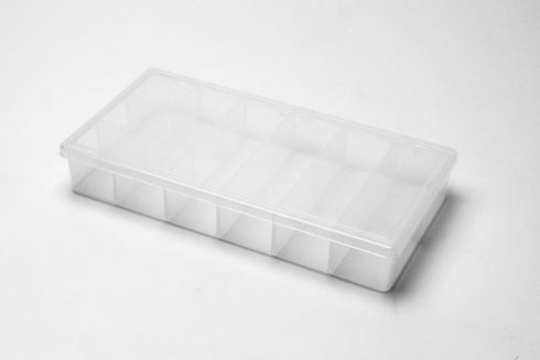 Transparent Organizer Box 12-Compartments for Beads, Craft Supplies, Jewelry, and more, made in USA of durable plastic...