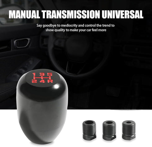 1 PC Automotive Gear Shift Knob, Car Five-Speed Gearbox Shift Head with Adapter, Modification Replacement Accessories, for Most Manual Transmissio...
