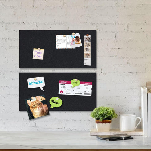 Cork Board 17"x 8" Self-Adhesive Black Cork Board, 1/2" Thick Cork Boards, 1 Pack Black Bulletin Board (4320BK-12mm-1p)...