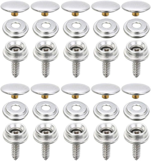 PZRT 10 Sets Canvas Snap Kit Fastener Screw Snaps Consists of Buttons Sockets and Screw Studs for Leather Jackets Handbags...