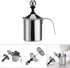 Foam Maker, Stainless Steel Manual Milk Frother, Manual Operated Milk Foam Maker, with Double froth screen, for Cappuccino Coffee Latte Hot Chocol...