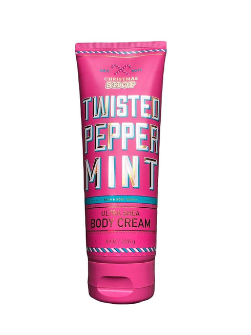 Bath & Body Works TWISTED PEPPERMINT 24 Hour Moisture Ultra Shea Body Cream 8 oz / 226 g...