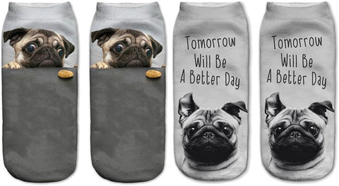 7 Pairs Funny Dog Ankle Socks Novelty Animal No Show Socks for Women...