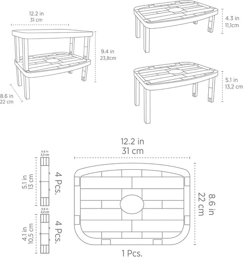 DecoBella Stackable Shelves for Cabinets and Countertop, Storage Organizer 2 Layer Shelves for Undersink, Pantry, Kitchen, Bathroom, Laundry Room,...