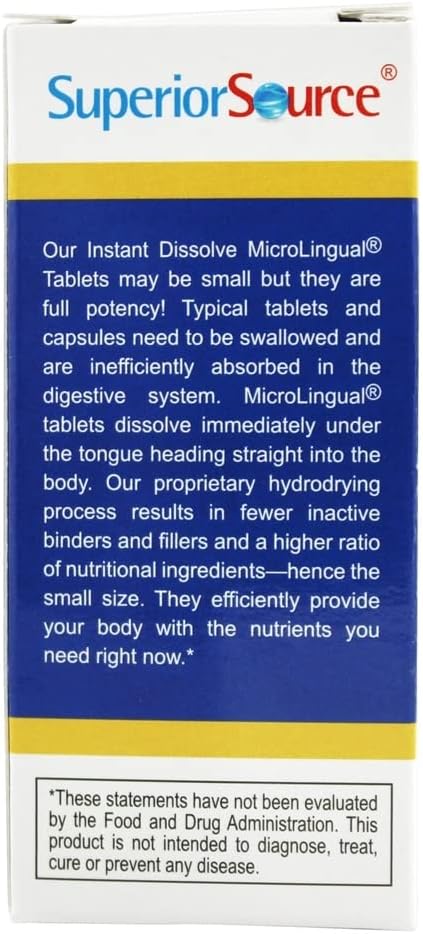 Superior Source Children’s Vitamin D3 400 IU, Under The Tongue Quick Dissolve MicroLingual Tablets, 100 Count, Promotes Strong Bones and Teeth, Im...